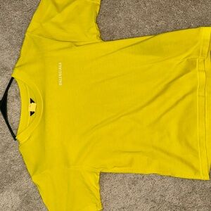 Balenciaga Yellow Short Sleeve Tee Vibrant Cotton Crewneck